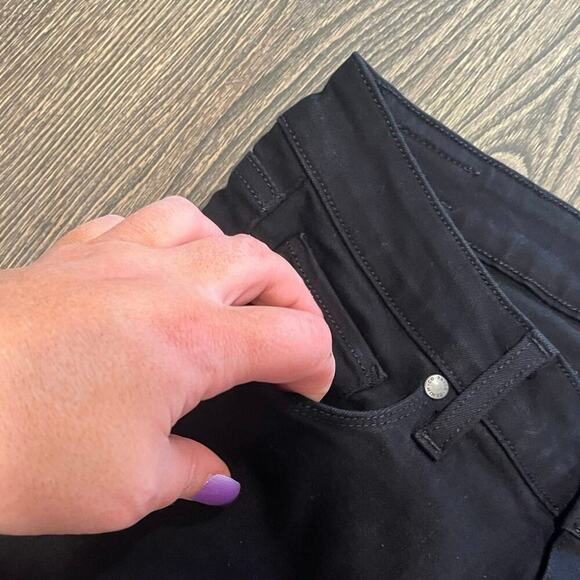 Paige Verdugo Ultra Skinny Jeans Mid-Rise Distressed Denim Stretch Black Size 28 - Picture 4 of 11